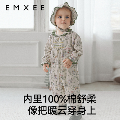 嫚熙灯芯绒婴儿连体衣