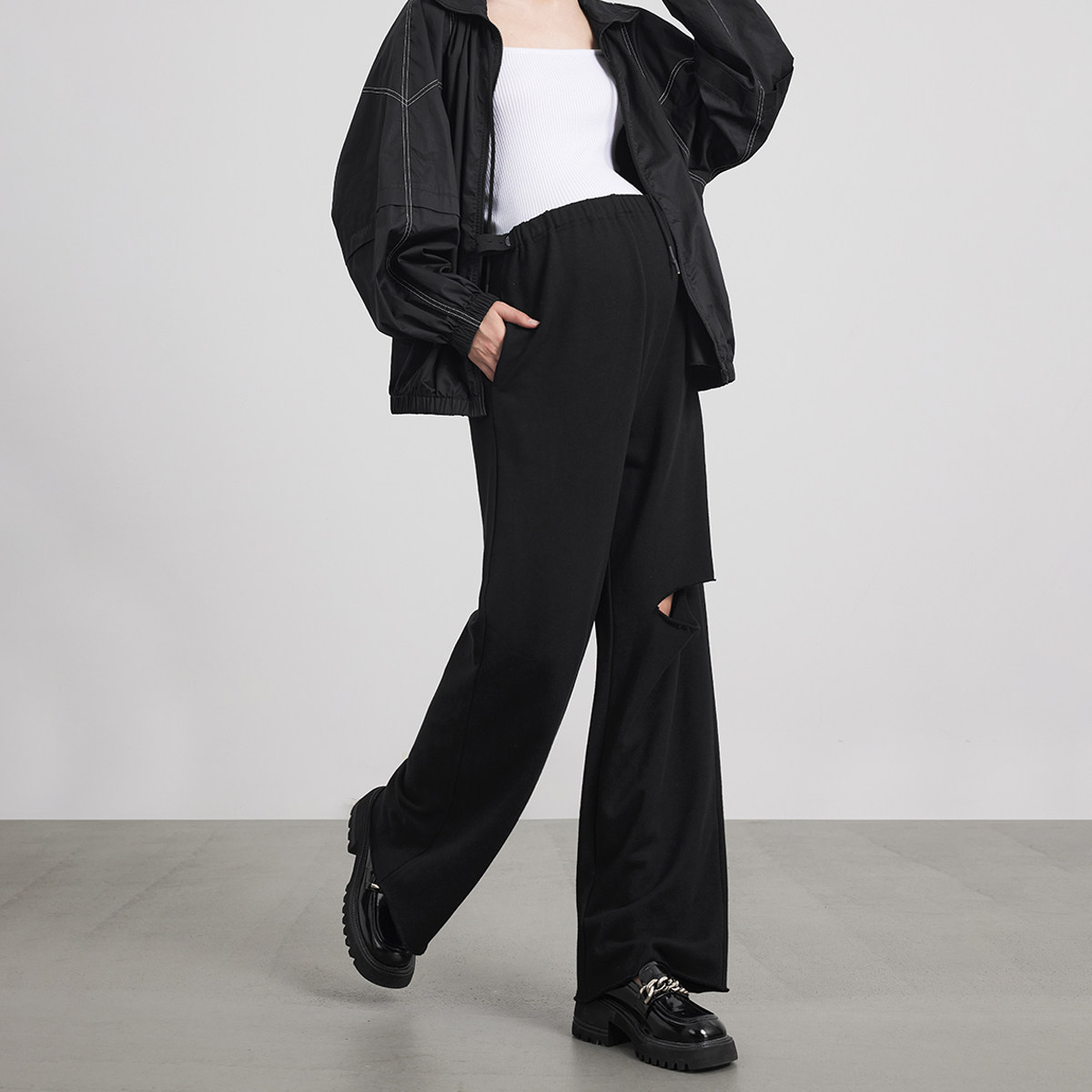 【特惠专区】嫚熙孕妇裤秋冬季外穿休闲怀孕期托腹低腰阔腿裤