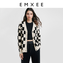 Kidmans Pregnant Woman Needle Cardiovert Chess card GSpring autumn season Personality Jacket Warm Pregnancy Woman Dress Loose and Lean Knit Cardiovert