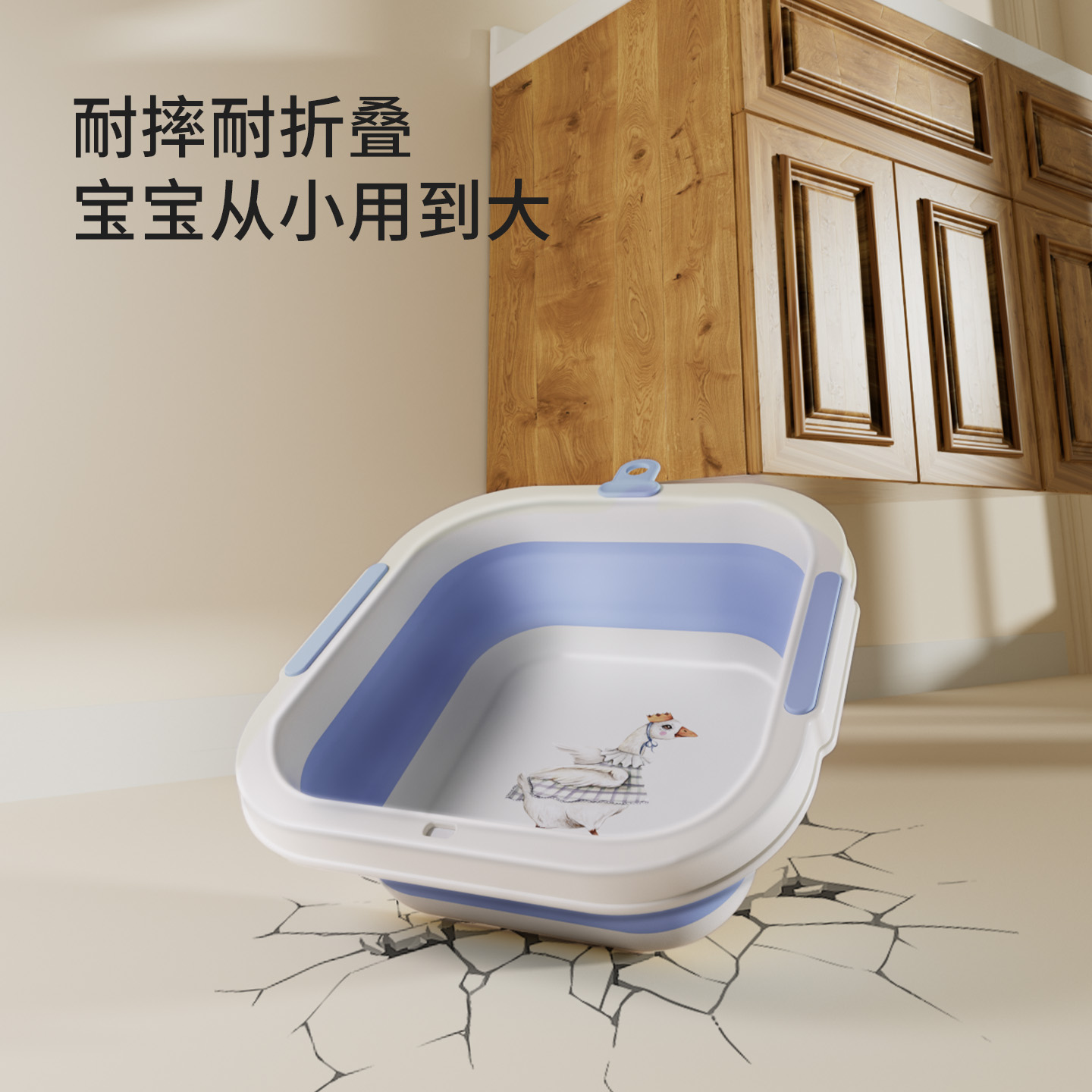 嫚熙婴儿洗脸盆宝宝洗屁屁洗脚盆婴幼儿洗屁股折叠盆新生婴儿专用