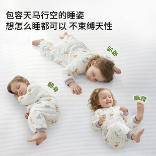 嫚熙婴儿睡袋弹力丝麻棉春夏睡袋