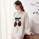 嫚熙孕妇加厚保暖半边绒月子服套装