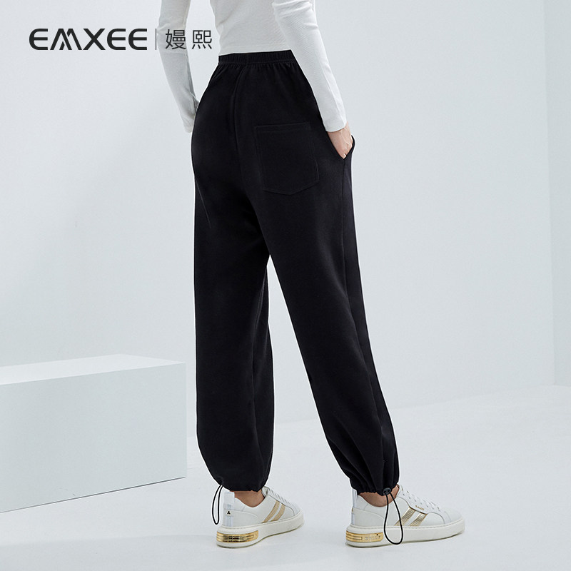 嫚熙孕妇秋冬装外穿运动冬季卫裤 EMXEE嫚熙孕妇直筒裤