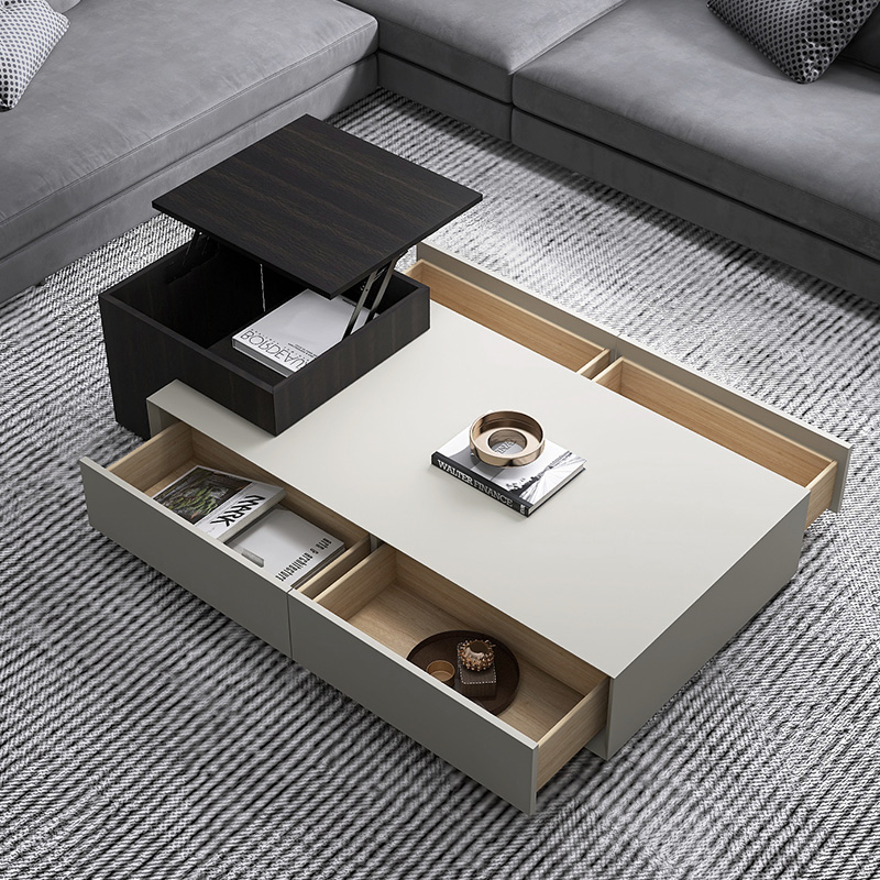 升降多功能茶几意式极简客厅家用小户型设计感储物茶桌台地柜子-图2