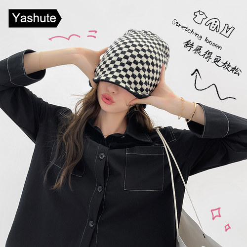 睡衣女2023新款衬衫男友风春秋时尚高级感秋天长袖柔软家居服套装 - 图1