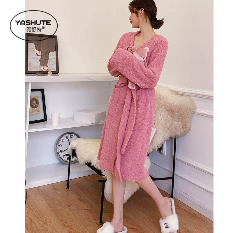 软绵绵秋冬长款可外穿日系甜美睡裙 雅舒特睡衣/家居服套装
