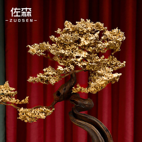 佐森金松报喜招财迎客松客厅办公室装饰乔迁送礼新中式玄关开业 - 图3
