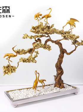 佐森松鹤延年纯铜新中式办公玄关