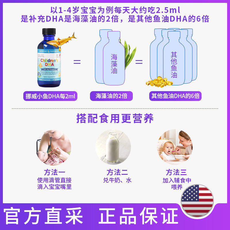 美国进口挪威小鱼dha鳕宝宝鱼肝油 titita海外鱼肝油