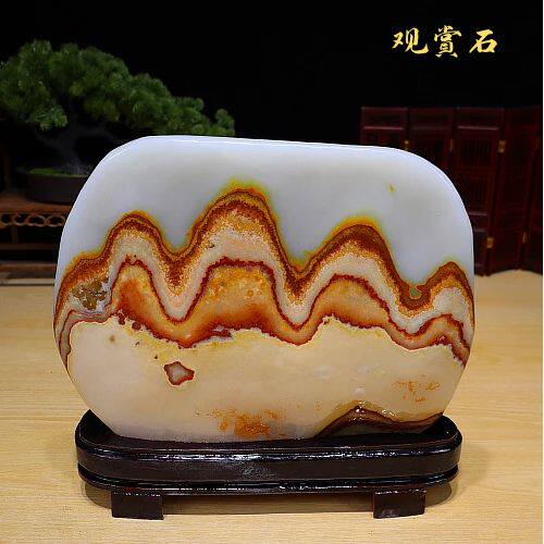 包邮正品  精品阿富汗玉原石打磨石头 天然玉石  奇石摆件送底座 - 图0