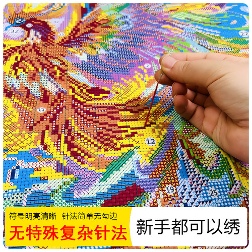 凤凰涅槃十字绣2025新款客厅玄关手工自己绣好寓意中国风卧室刺绣 - 图0
