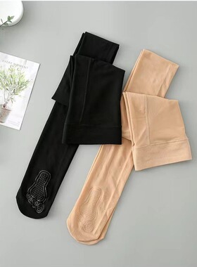 春秋新款面膜钢丝袜防勾丝塑型薄款连裤袜女加大脚底防滑硅胶丝袜