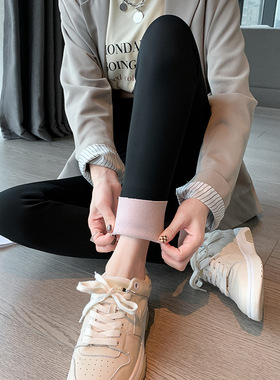 971福利加绒鲨鱼裤女秋冬款外穿提臀打底裤加厚保暖瑜伽修身裤子