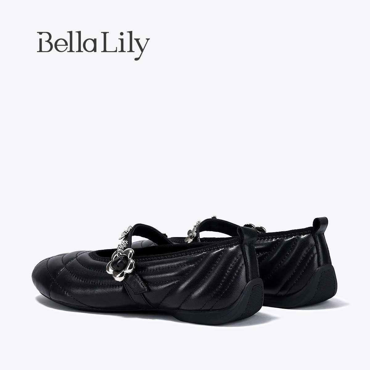 BellaLily2026春季新款复古时尚牛皮单鞋女黑色平底芭蕾玛丽珍鞋,淘宝优惠券,粉丝福利购,淘宝优惠卷