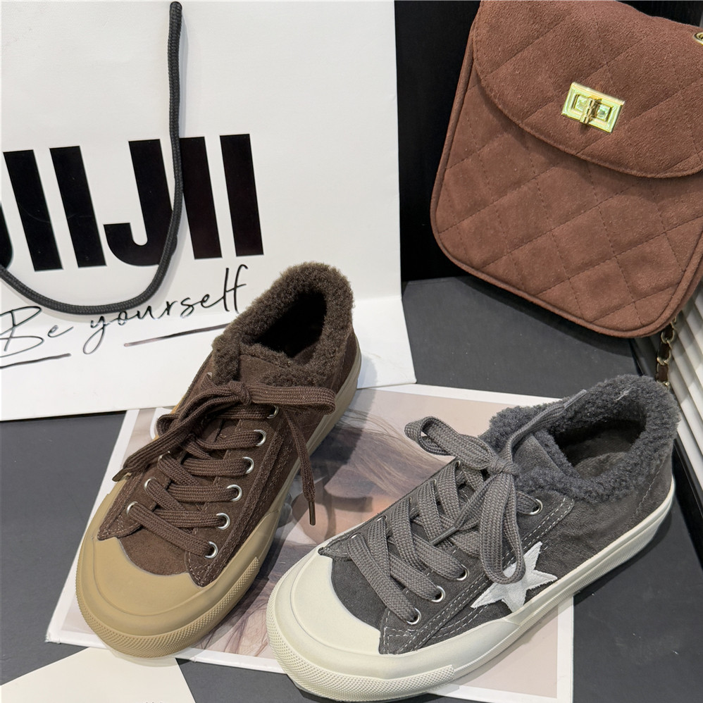 IG~星星鞋脏脏鞋韩版2025冬新舒适厚底加绒真皮舒适板鞋G79-180B,淘宝优惠券,粉丝福利购,淘宝优惠卷