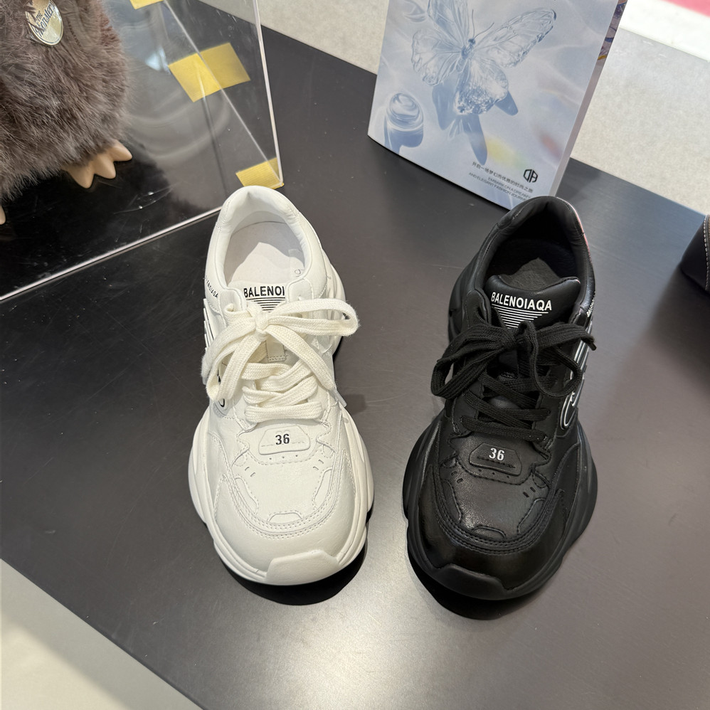 蝶澳~2025新款老爹鞋女厚底休闲运动鞋百搭透气网面跑步鞋61D123 - 图1