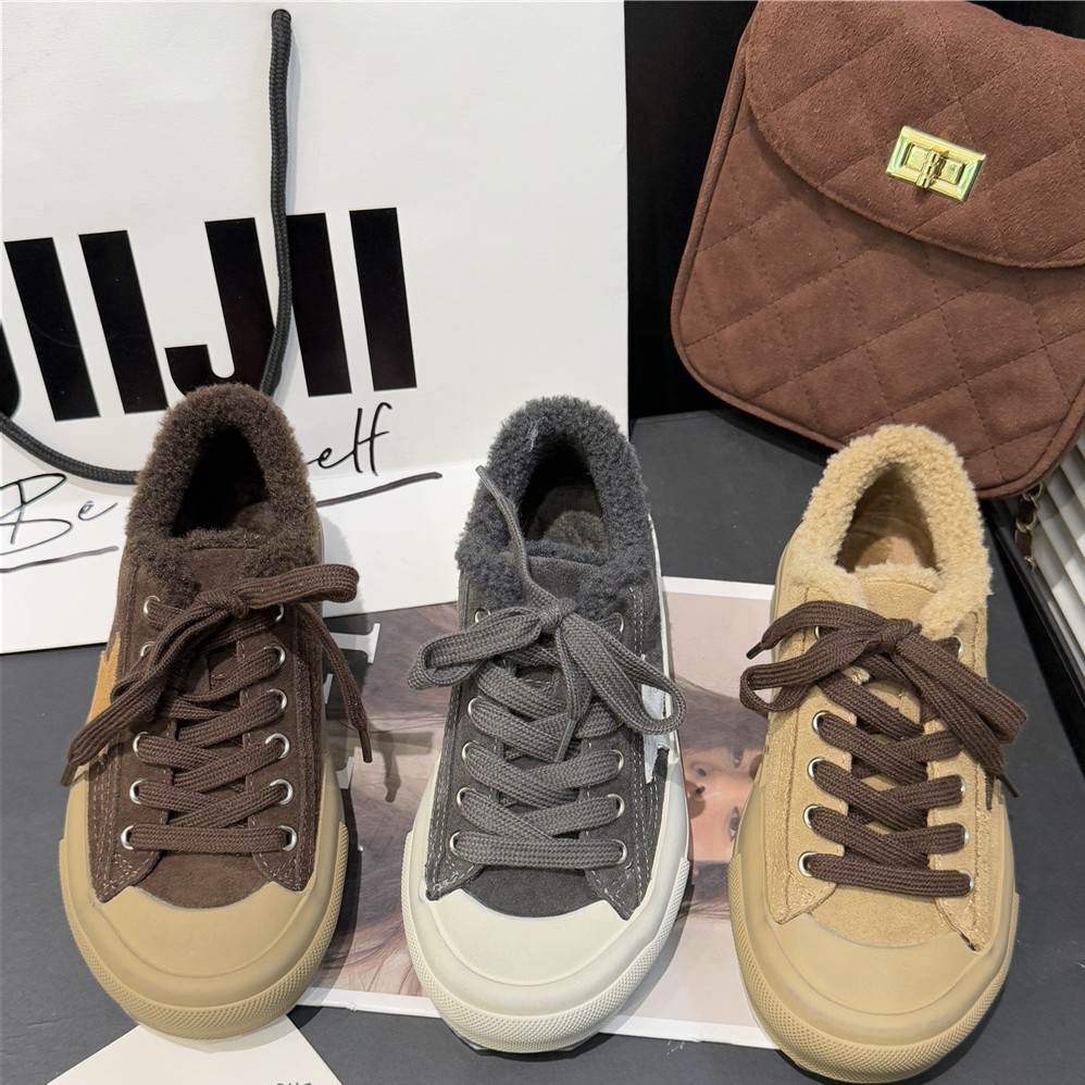 IG~星星鞋脏脏鞋韩版2025冬新舒适厚底加绒真皮舒适板鞋G79-180B,淘宝优惠券,粉丝福利购,淘宝优惠卷