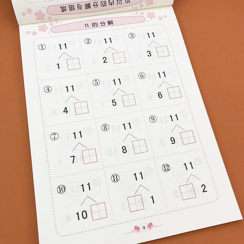 童通早教 360度 幼小衔接20以内分解与组成 幼儿园大班学前班数学专项练习 1-10-20数字的分成练习册 儿童3-6岁幼升小数学题天天练 - 图1