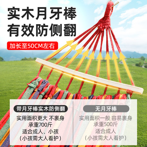 帆布吊床户外成人加厚防侧翻荡秋千野外儿童室内露营加粗绑绳吊椅 - 图2