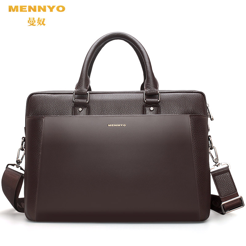 曼奴男手提包真皮横款商务公文包 mennyo男士包袋
