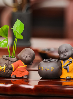 古典中式创意客厅茶桌和尚摆件家居饰品玄关酒柜博古Y架装饰工艺