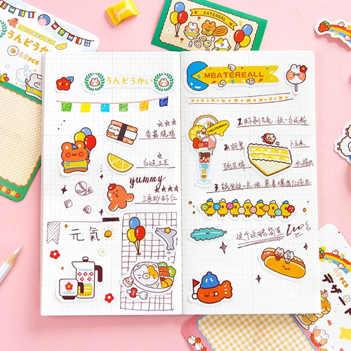 Николь Миао серия бумажного пакета Симпатичный мультфильм забавный дневник ручной учетной записи Diy Декоративные наклейки 40 6 моделей