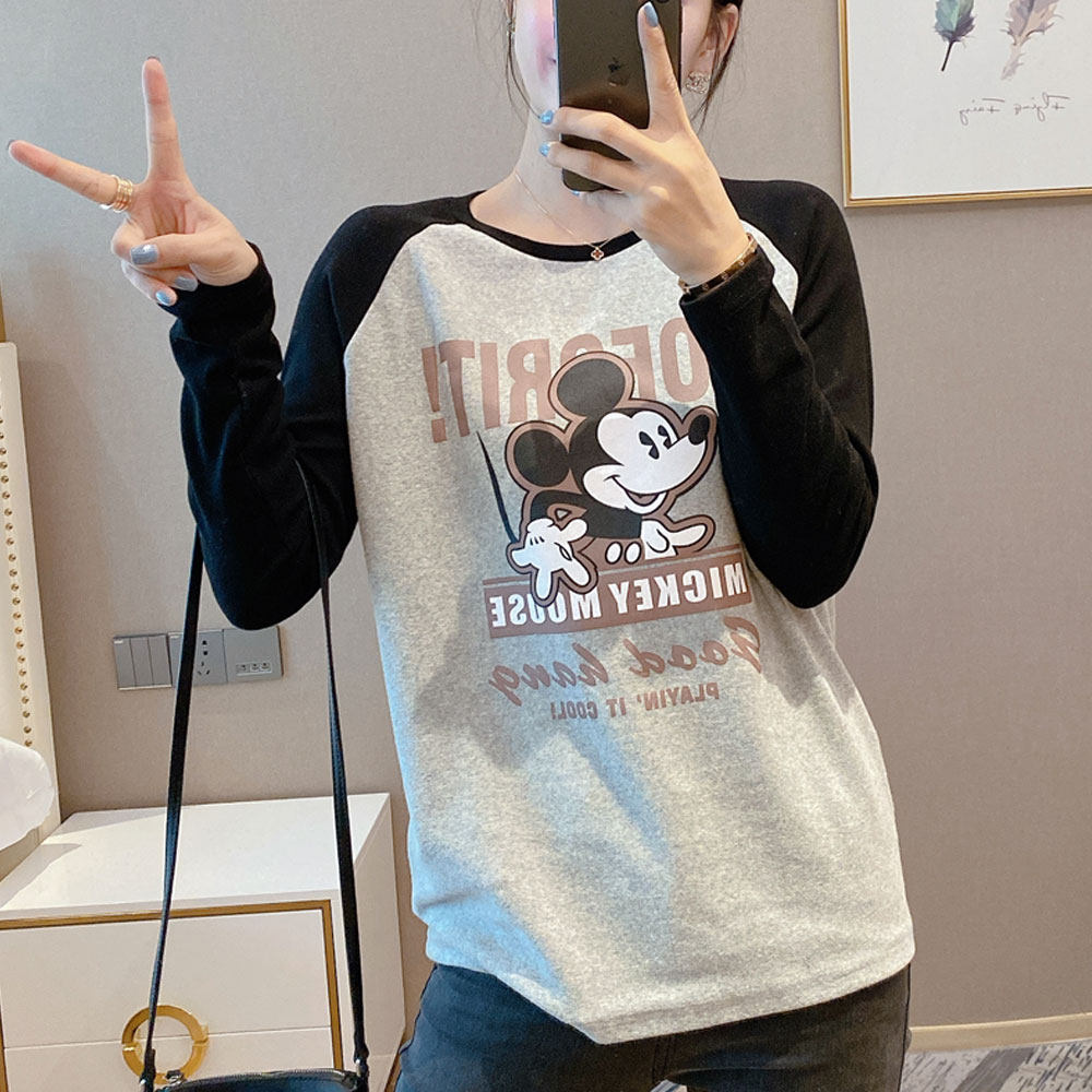 欧洲站2020秋冬新中长款拼色装t恤 沃咖T恤