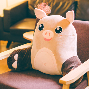 可爱猪猪护腰靠枕