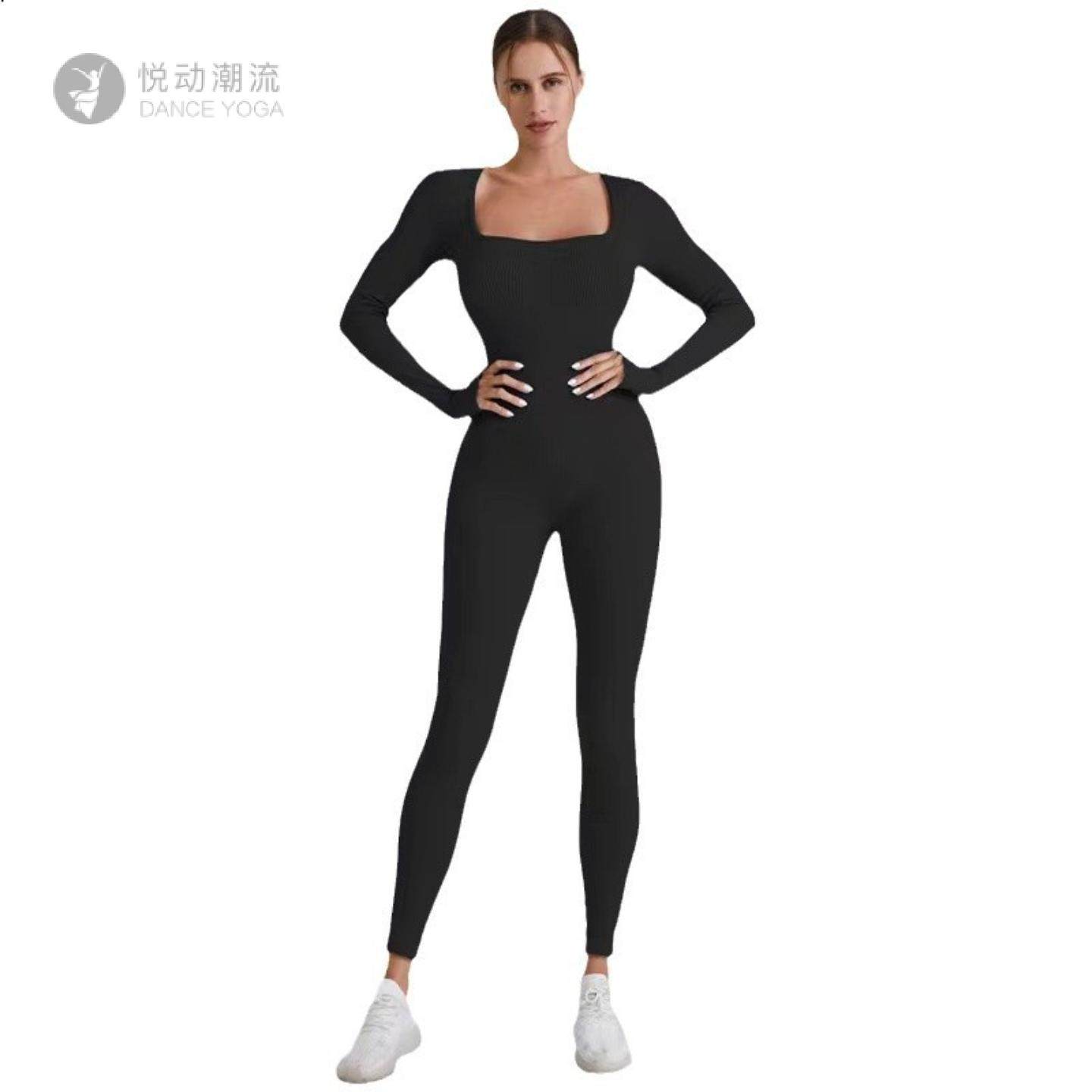 新款螺纹优质女式长袖连体衣衣提臀瑜伽连体裤,淘宝优惠券,粉丝福利购,淘宝优惠卷