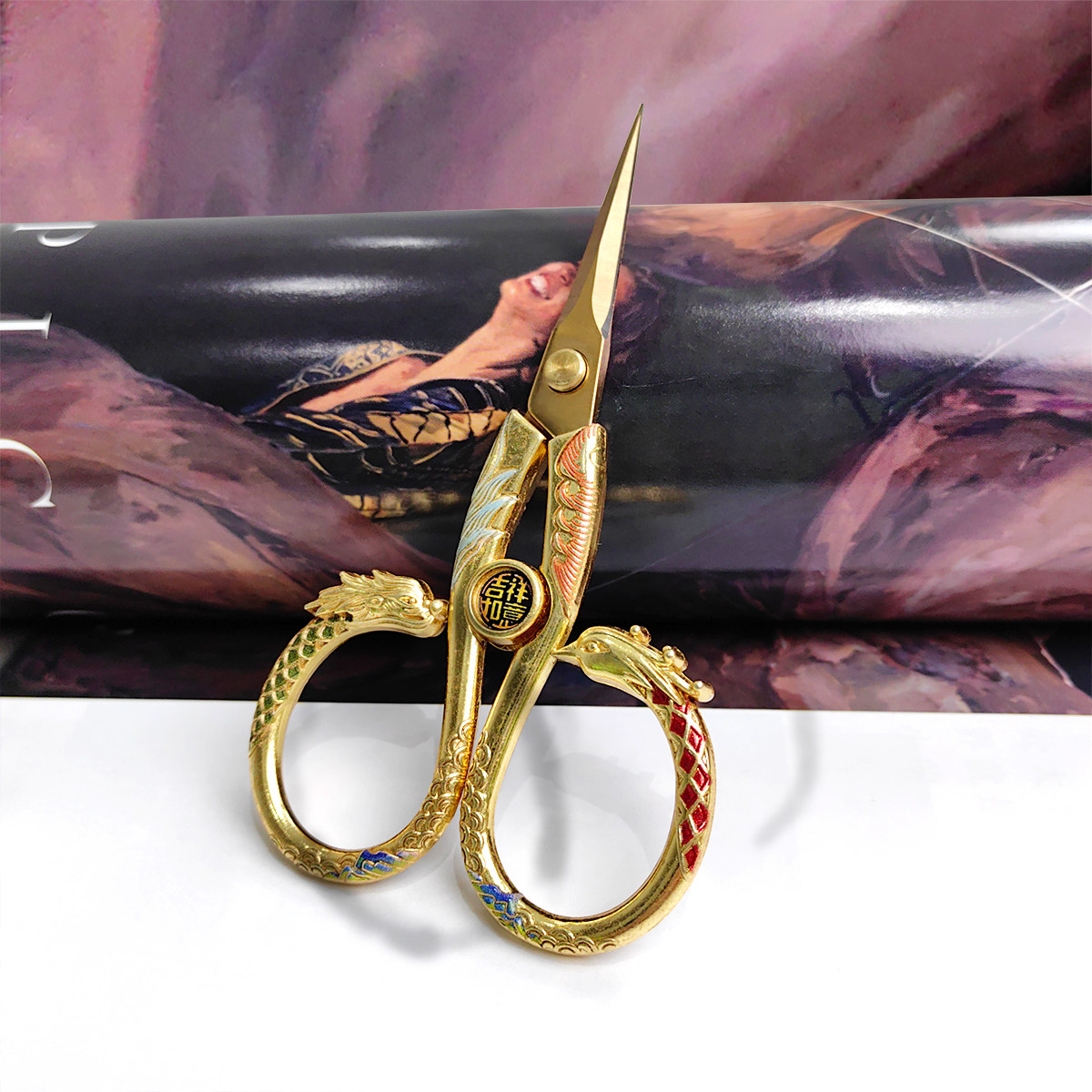 龙凤剪十字绣专用工具剪刀刺绣剪线头家用精致复古剪尖头锋利便携,淘宝优惠券,粉丝福利购,淘宝优惠卷