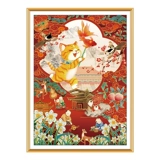 Fortune Forbidden City Royal Cat Cross Emllemery 2023 Новая линейная вышива