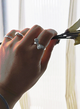 开口爱心通体戒指S925纯银浪漫