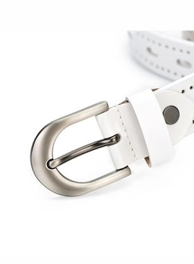 高级设计感皮带女免打孔真皮时尚