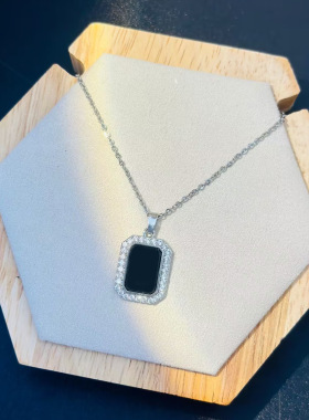 黑牌项链炫小虫金属锁骨链女