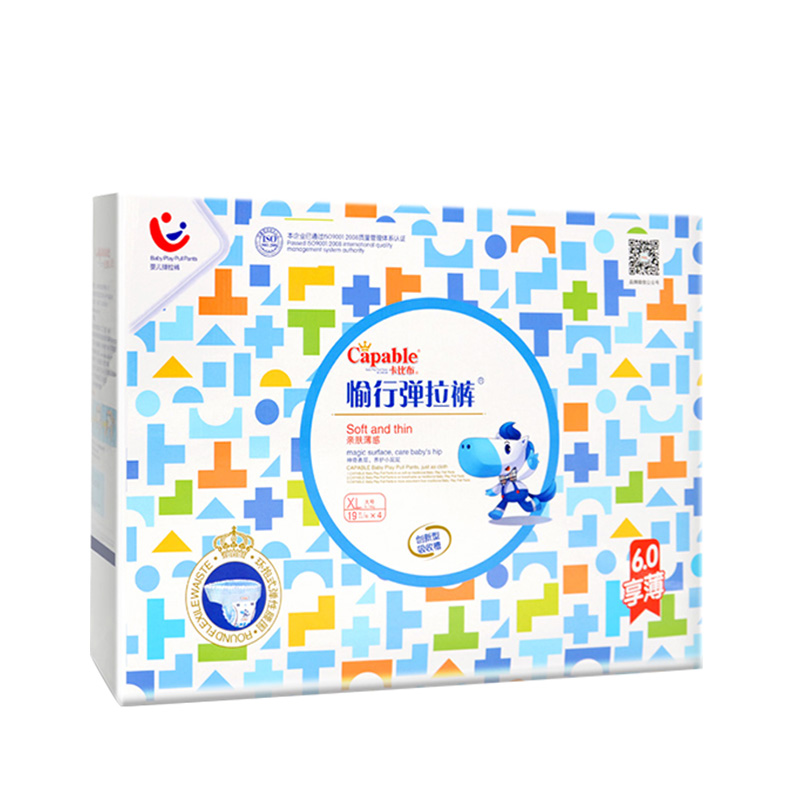 卡比布6.0享薄愉行弹拉裤干爽透气拉拉裤男女通用尿不湿 XL码76片