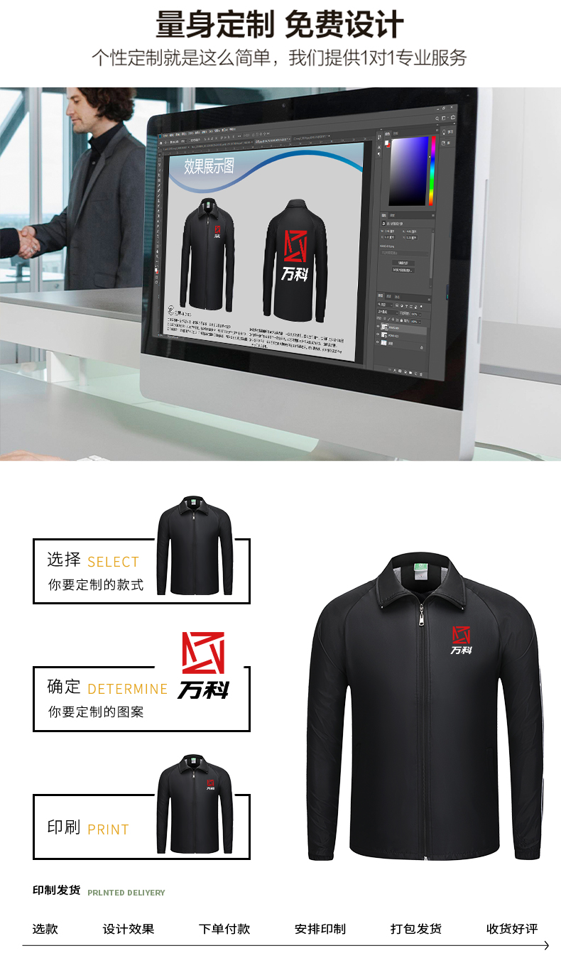 男工装风衣工作服秋冬上衣防风定制广告衫车间工衣防水外套印logo