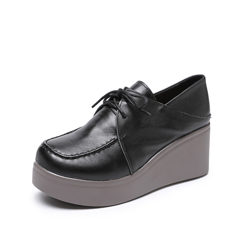 真皮厚底单鞋女鞋2025秋季新款英伦风高跟小皮鞋松糕鞋软皮皮鞋子,淘宝优惠券,粉丝福利购,淘宝优惠卷