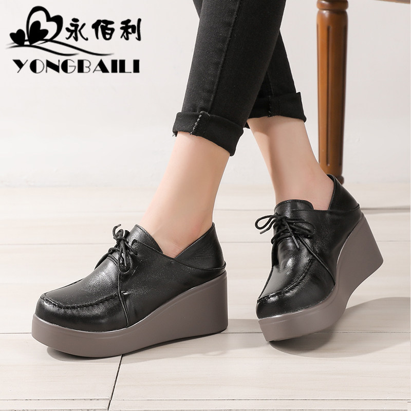 真皮厚底单鞋女鞋2025秋季新款英伦风高跟小皮鞋松糕鞋软皮皮鞋子,淘宝优惠券,粉丝福利购,淘宝优惠卷