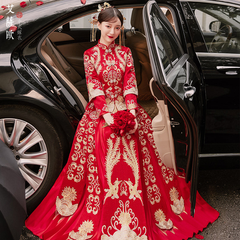 秀禾服新娘2021新款结婚冬季婚纱 艾萨欧旗袍