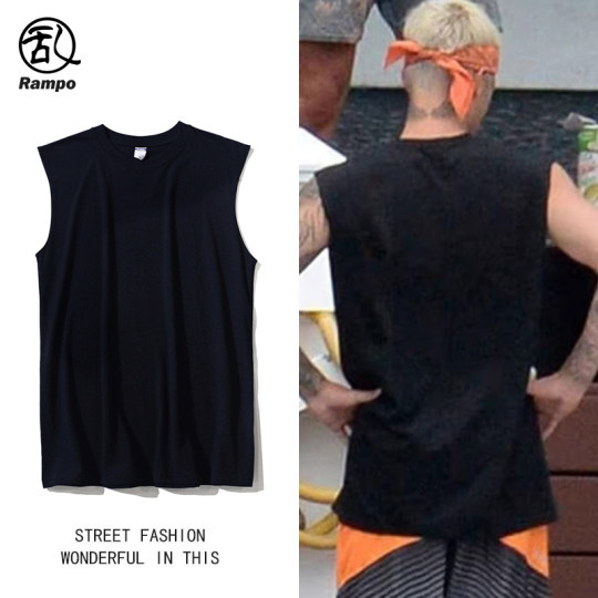 Men's sleeveless T-shirt pure cotton vest sports vest
