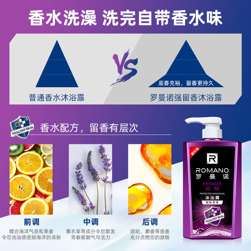 罗曼诺香水沐浴露男士持久留香薄荷 罗曼诺沐浴露