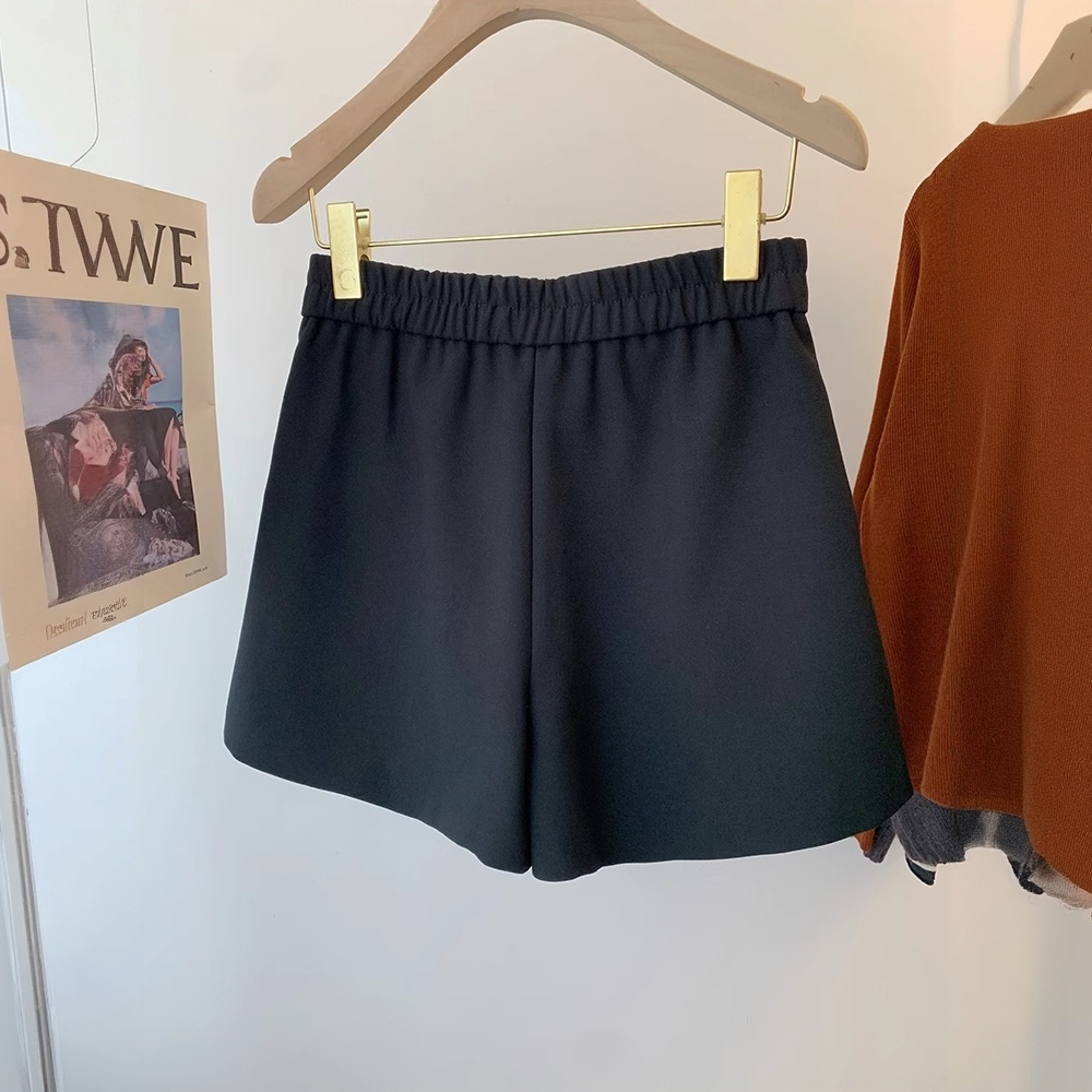 大码黑色短裤女2025新款冬季外穿爆款小个子毛呢高腰a字阔腿靴裤,淘宝优惠券,粉丝福利购,淘宝优惠卷