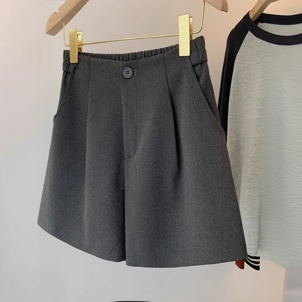 大码黑色短裤女2025新款冬季外穿爆款小个子毛呢高腰a字阔腿靴裤,淘宝优惠券,粉丝福利购,淘宝优惠卷