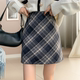 ກະໂປງຜ້າຂົນຫນູ vintage plaid ຂະໜາດໃຫຍ່