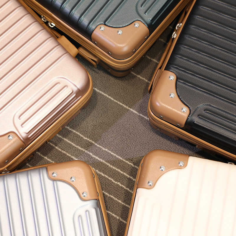 手提复古小型女14寸登机收纳行李箱 银盾箱包旅行箱