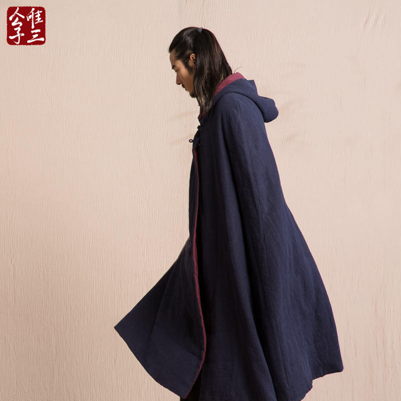 唯三逍遥袄披风男斗篷古装魏晋汉服唐装禅服连