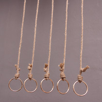 Retro Rings Clothing Store Display Rack Hanger Upper Wall Hanger Womens Clothing Childrens Clothing Store Hemp Rope Furnishing Rings