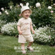 Aqpa Aipa baby split set ຜ້າຝ້າຍ summer ເດັກນ້ອຍສັ້ນເສອແຂນສັ້ນ pajamas ຊຸດ underwear ໄປອອກຫນ້າຮັກ