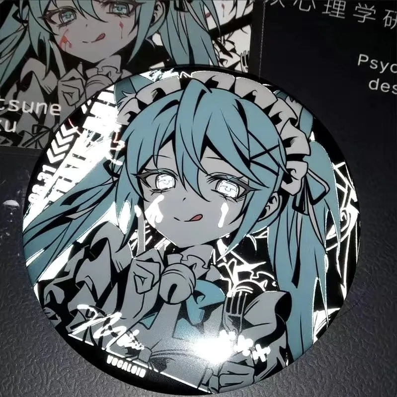 miku初音未来女仆反光吧吧唧可爱徽章二次元周边自制同人谷子-图1