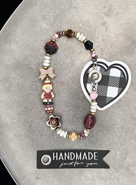 HEIXIN STUDIO手作 萌宠系列 秘鲁陶瓷珠童趣小众原创手串手链071